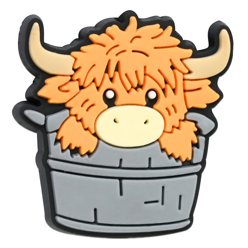 Wholesale Random 100pcs/pack  Highland Cow Series Student Stationery Decorative Beads